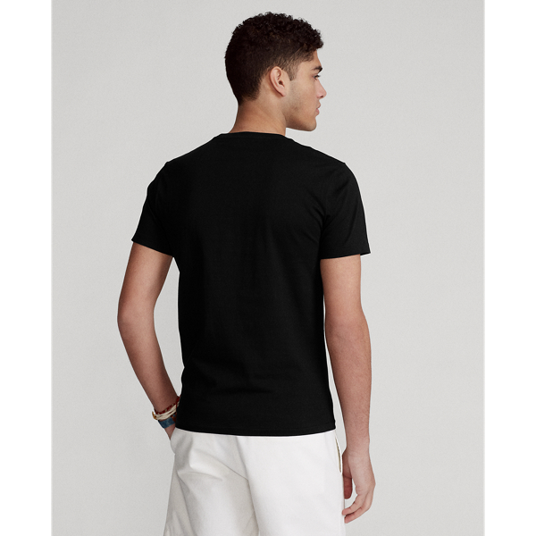 Black Custom Slim Fit Logo Jersey T-Shirt Polo Ralph Lauren 4