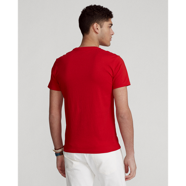 RL Red Custom Slim Fit Logo Jersey T-Shirt Polo Ralph Lauren 5