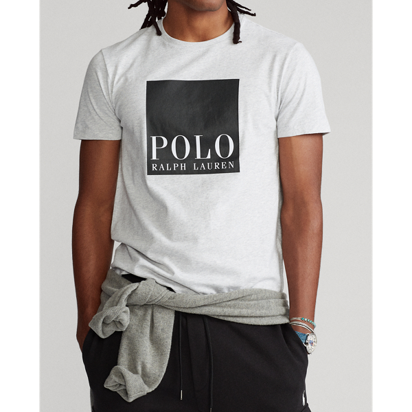 Light Smoke Heather Custom Slim Fit Logo Jersey T-Shirt Polo Ralph Lauren 5