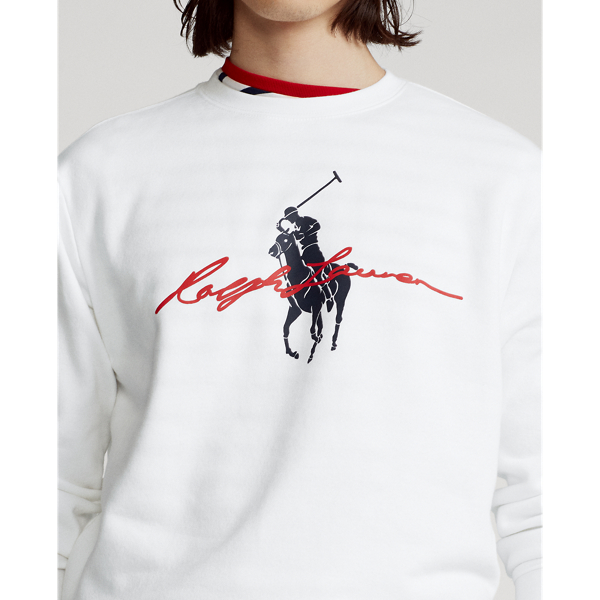 White Big Pony Logo Fleece Sweatshirt Polo Ralph Lauren 6