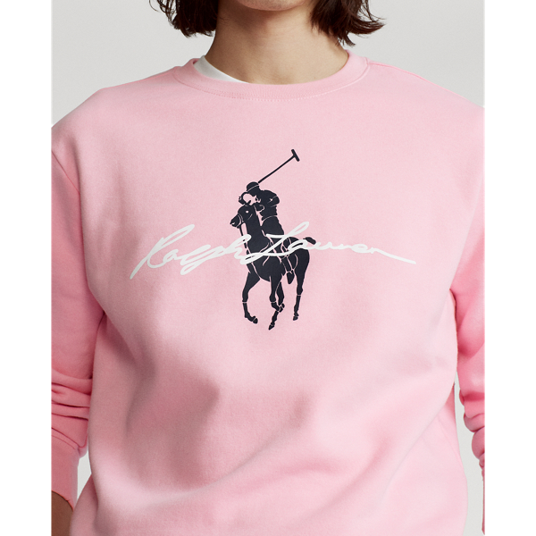 Carmel Pink Big Pony Logo Fleece Sweatshirt Polo Ralph Lauren 6