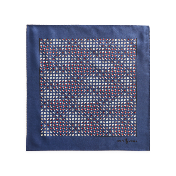 Navy Silk Foulard Pocket Square Polo Ralph Lauren 2
