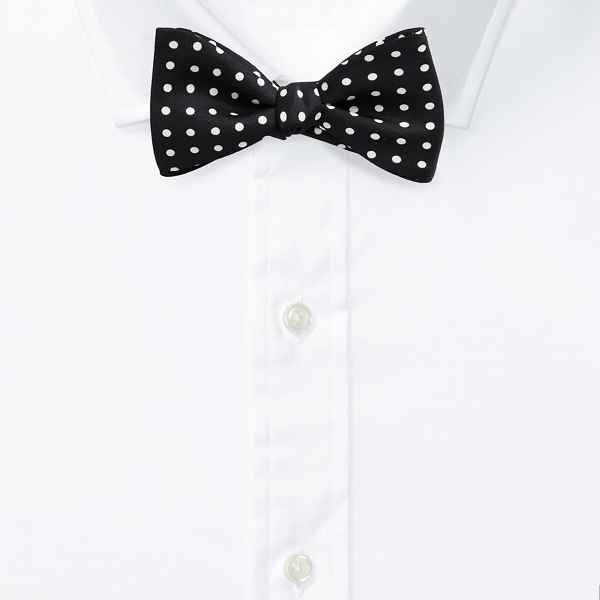 Black/White Polka-Dot Silk Bow Tie Polo Ralph Lauren 2