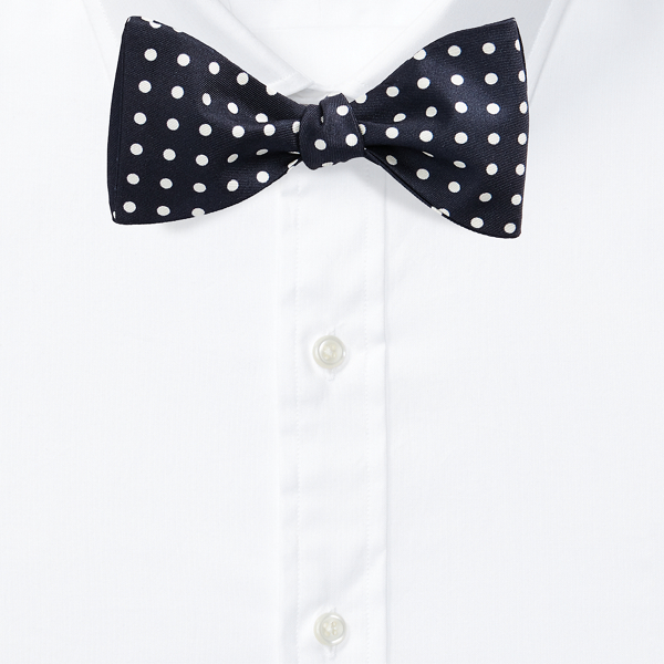 Navy/White Polka-Dot Silk Bow Tie Polo Ralph Lauren 2