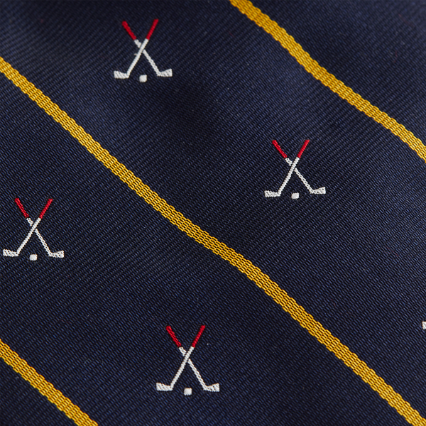 Navy Striped Silk Golf-Club Tie Polo Ralph Lauren 3