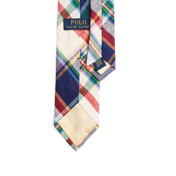 Navy/Green Multi Plaid Linen Tie Polo Ralph Lauren 2