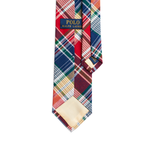 Red Multi Plaid Linen Tie Polo Ralph Lauren 2