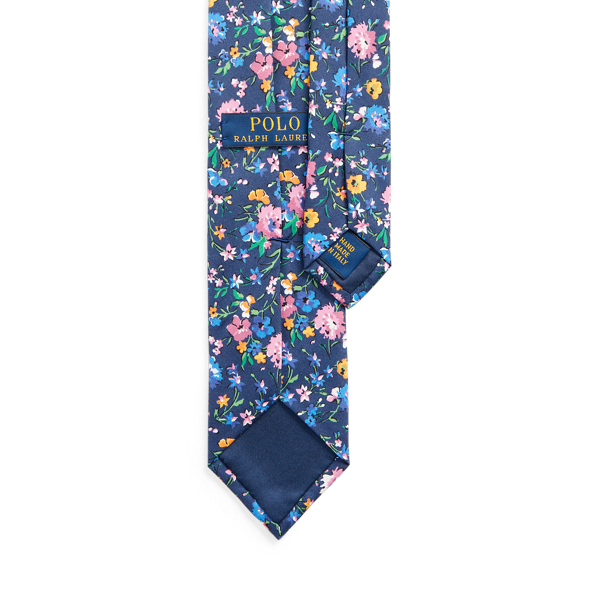 Navy Floral Silk Narrow Tie Polo Ralph Lauren 2