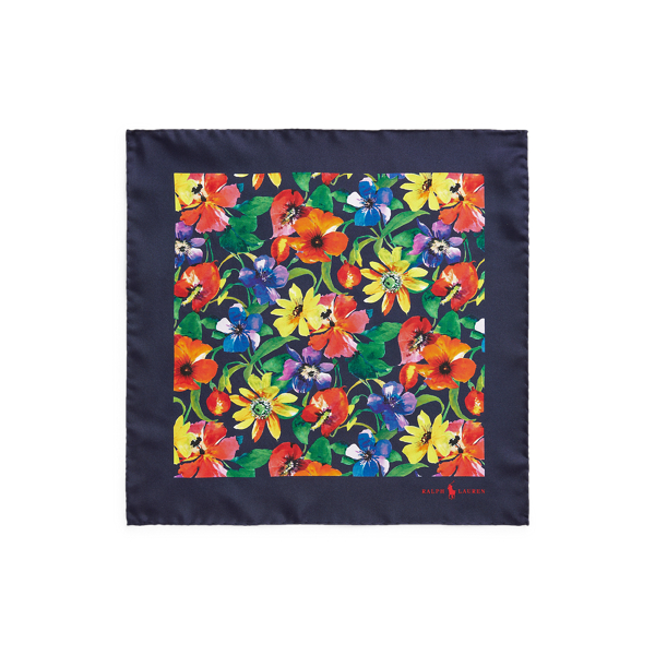 Navy Multi Floral Silk Pocket Square Polo Ralph Lauren 2