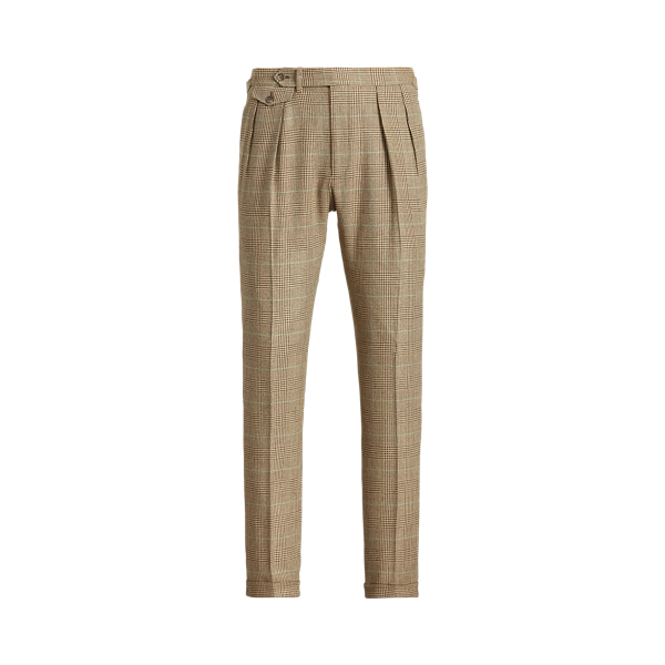 Brown/Tan Glen Plaid Pleated Plaid Tweed Suit Trouser Polo Ralph Lauren 2