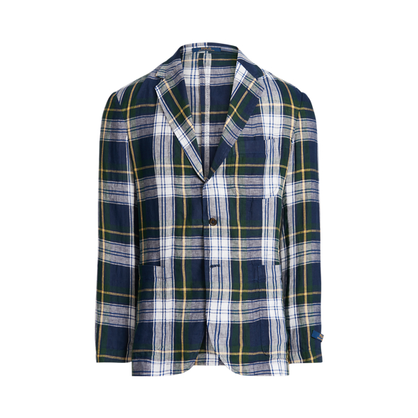 Plaid Linen Suit Jacket Polo Ralph Lauren 1