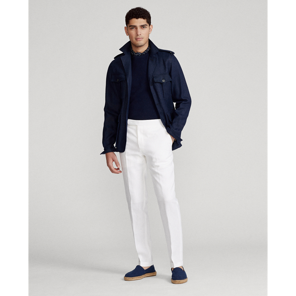 Navy Linen Belted Jacket Polo Ralph Lauren 4