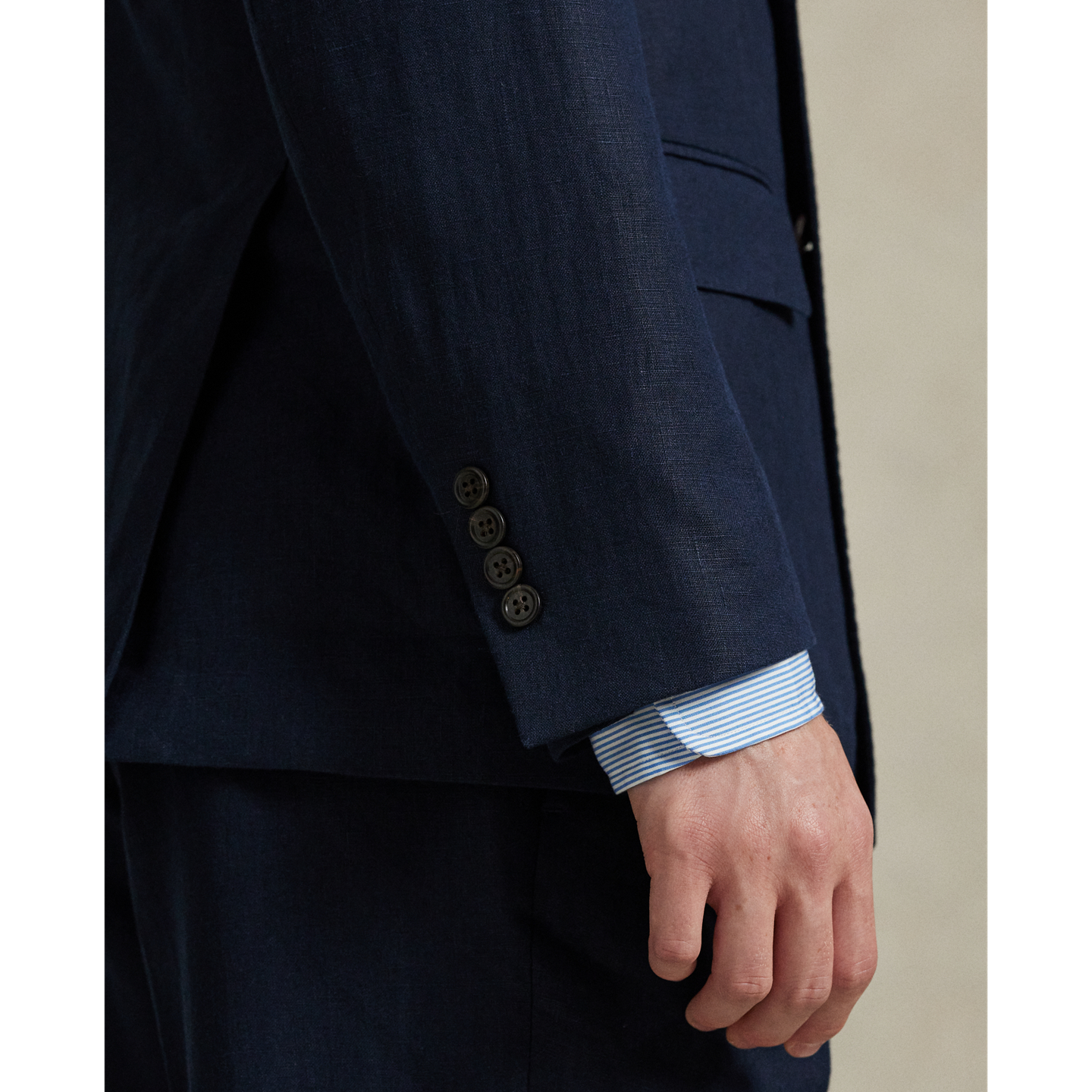 Мужской пиджак Polo Ralph Lauren Polo Soft Tailored Fit Linen Suit, цвет: Тёмный тёмно-синий — фото 3