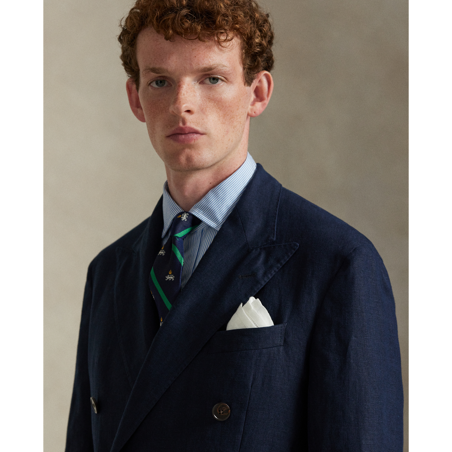 Мужской пиджак Polo Ralph Lauren Polo Soft Tailored Fit Linen Suit, цвет: Тёмный тёмно-синий — фото 4