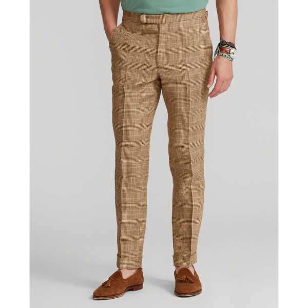 パンツ POLO RALPH LAUREN Glen Check Slacks Glen Plaid Linen Suit Trouser