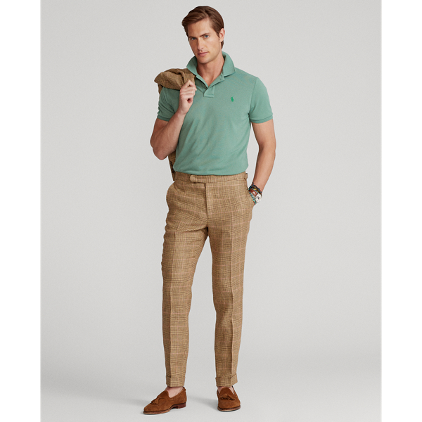 Camel/Tan Glen Plaid Linen Suit Trouser Polo Ralph Lauren 1