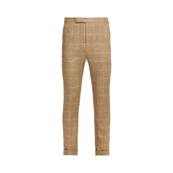 Camel/Tan Glen Plaid Linen Suit Trouser Polo Ralph Lauren 2