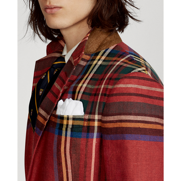 Red Multi The RL67 Tartan Linen Jacket Polo Ralph Lauren 6