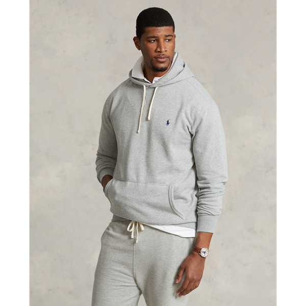 Grey polo hoodie mens on sale