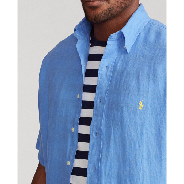 Harbour Island Blue Lightweight Linen Shirt Big & Tall 6