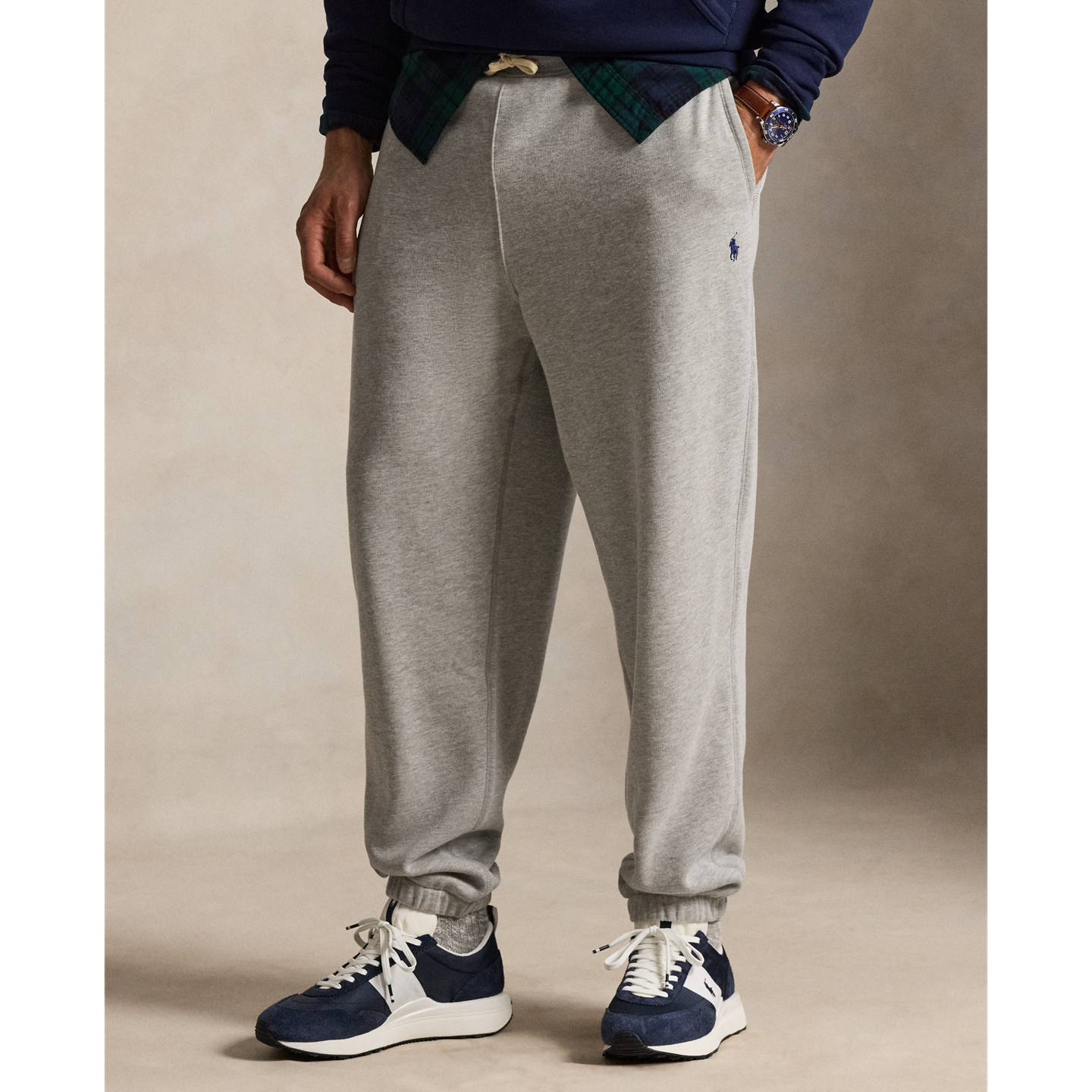 Мужские брюки Ralph Lauren The RL Fleece Sweatpant, цвет: Меланжевый — фото 1