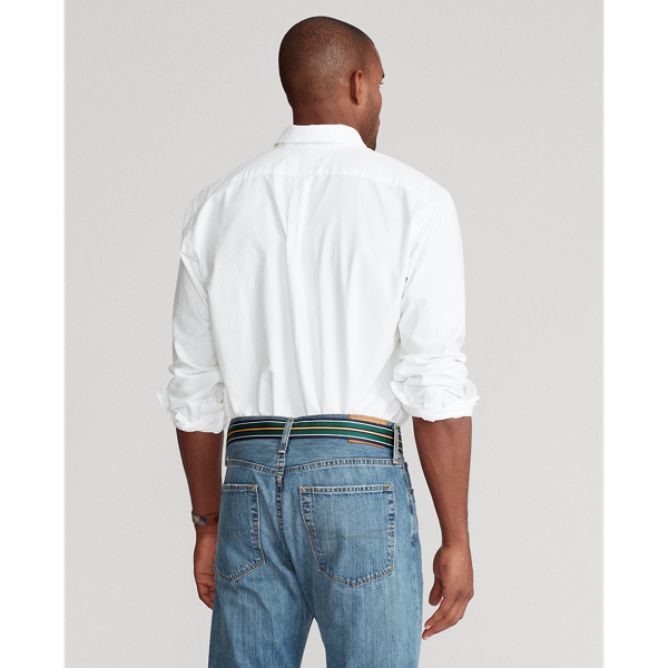 White/Dark Blue Garment-Dyed Oxford Shirt Big & Tall 5