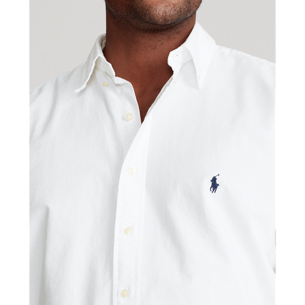 White/Dark Blue Garment-Dyed Oxford Shirt Big & Tall 6