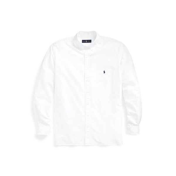 White/Dark Blue Garment-Dyed Oxford Shirt Big & Tall 2