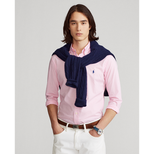 Pink/White Striped Poplin Shirt Big & Tall 6