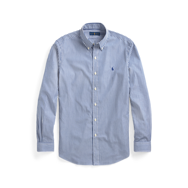 Navy/White Striped Poplin Shirt Big & Tall 2