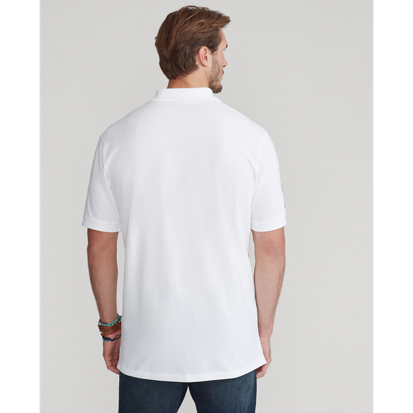 White Triple-Pony Mesh Polo Shirt Big & Tall 5