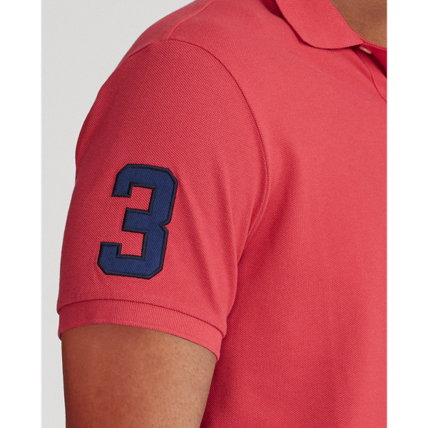 Sunrise Red Triple-Pony Mesh Polo Shirt Big & Tall 6
