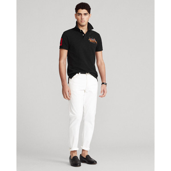 Black Triple-Pony Mesh Polo Shirt Big & Tall 4