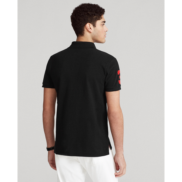Black Triple-Pony Mesh Polo Shirt Big & Tall 5
