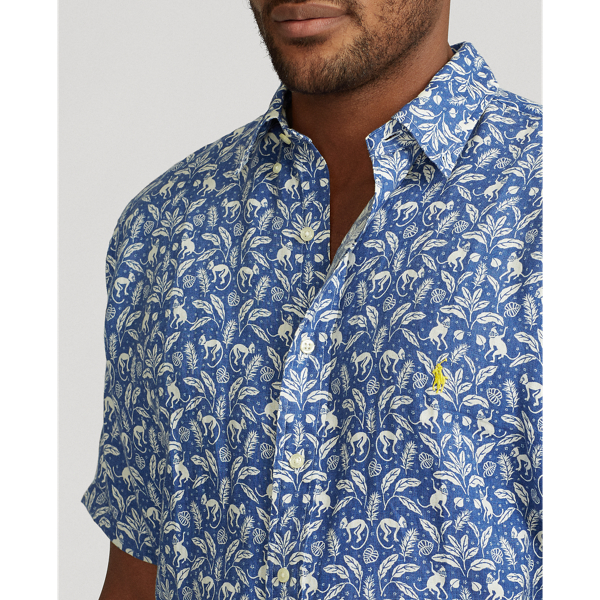 Montauk Monkey Print Linen Shirt Big & Tall 6