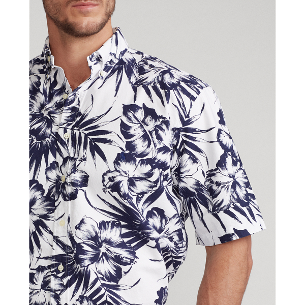 Monotone Hibiscus Floral-Print Oxford Shirt Big & Tall 5
