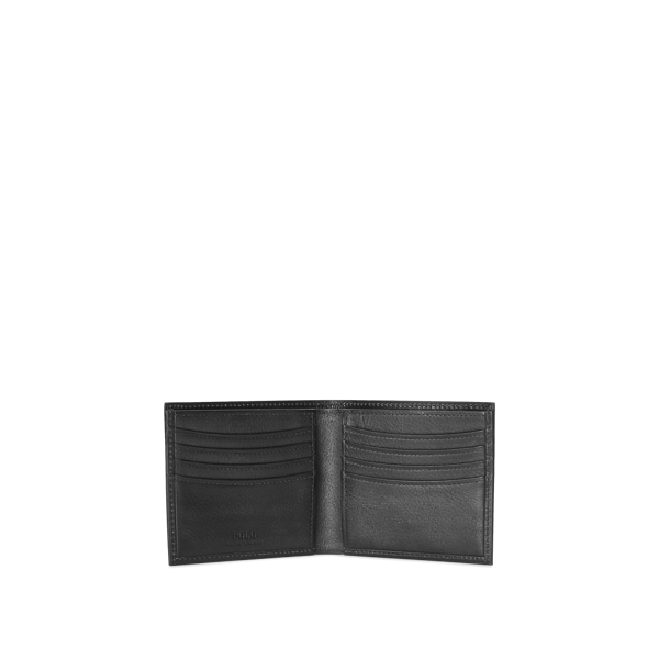 Black Leather Billfold Wallet Polo Ralph Lauren 3