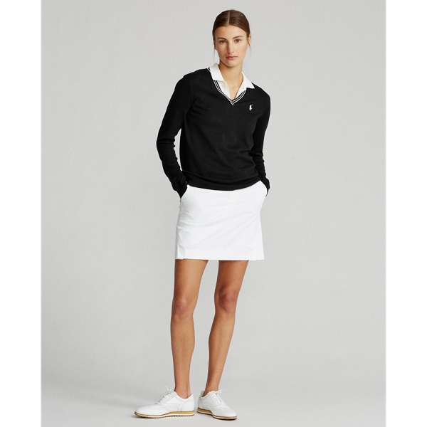 Polo Black/Ceramic White Cotton V-Neck Golf Jumper Ralph Lauren Golf 4