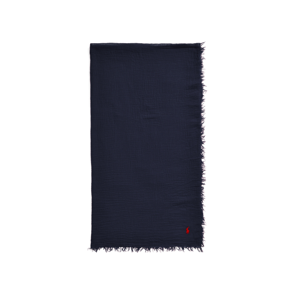 Cruise Navy Fringe Crinkle Scarf Polo Ralph Lauren 2