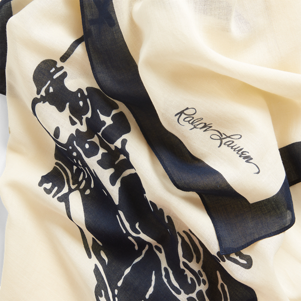 Cream Multi Signature Pony Cotton Scarf Polo Ralph Lauren 3