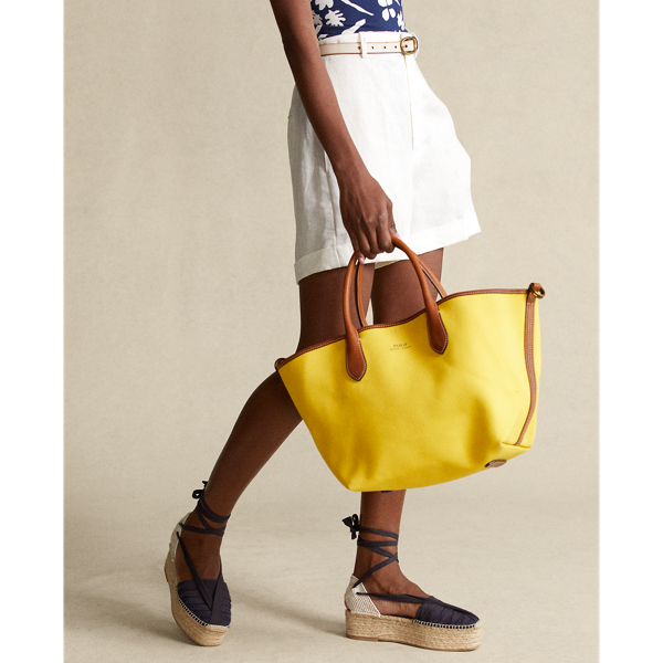 Yellow Bellport Canvas Medium Tote Polo Ralph Lauren 7