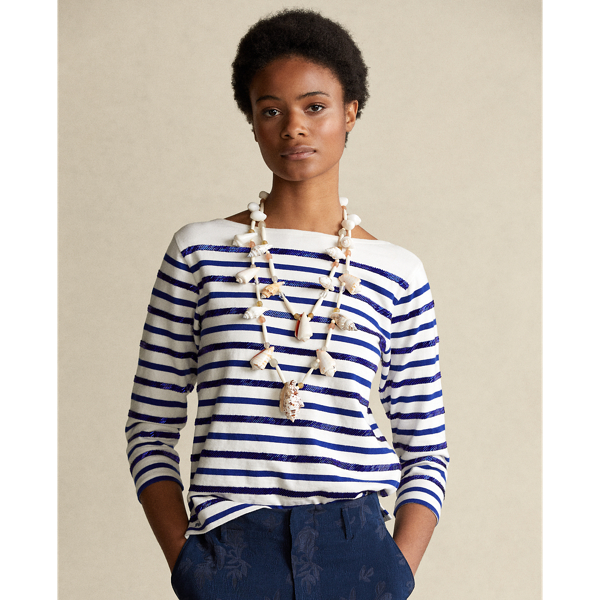 Deckwash White Beaded Boatneck Shirt Polo Ralph Lauren 4
