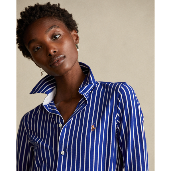 Active Royal/White Striped Cotton Button-Down Shirt Polo Ralph Lauren 5