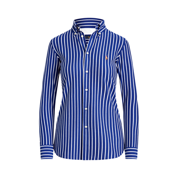 Active Royal/White Striped Cotton Button-Down Shirt Polo Ralph Lauren 2
