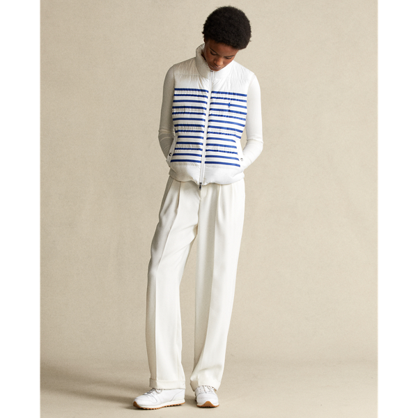 White/Blue Stripe Belmont Striped Down-Filled Gilet Polo Ralph Lauren 4