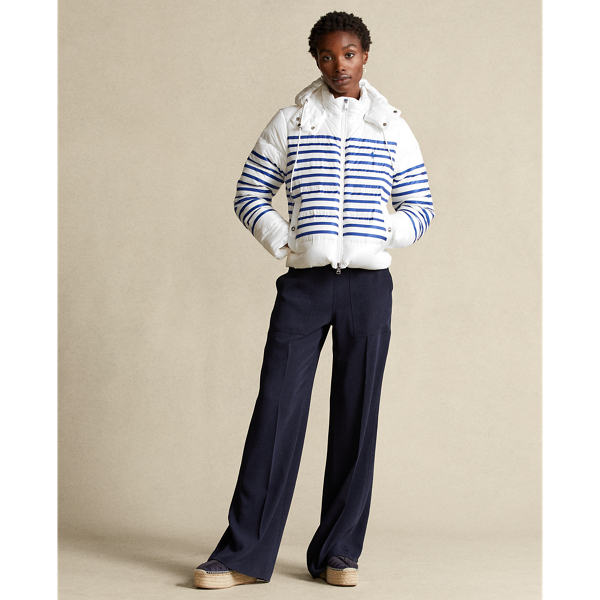 White/Blue Stripe Belmont Striped Down-Filled Jacket Polo Ralph Lauren 4