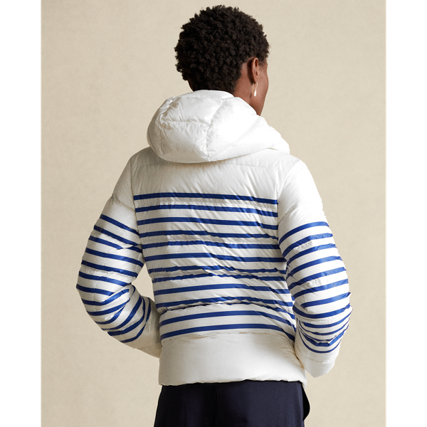 White/Blue Stripe Belmont Striped Down-Filled Jacket Polo Ralph Lauren 5