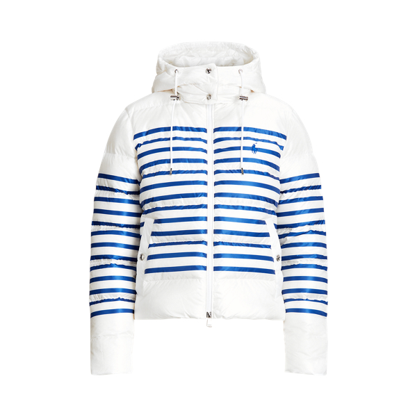 White/Blue Stripe Belmont Striped Down-Filled Jacket Polo Ralph Lauren 2
