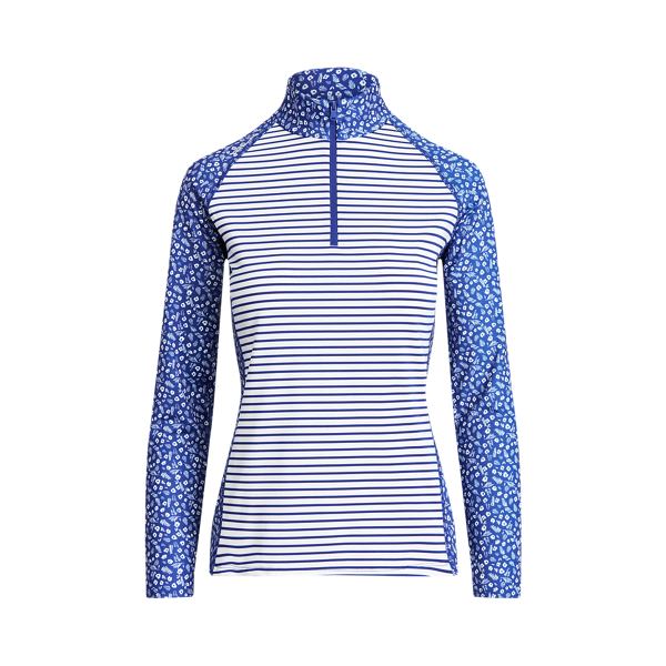 Mini Island Daisy/Stripe Print Performance Quarter-Zip RLX Golf 2