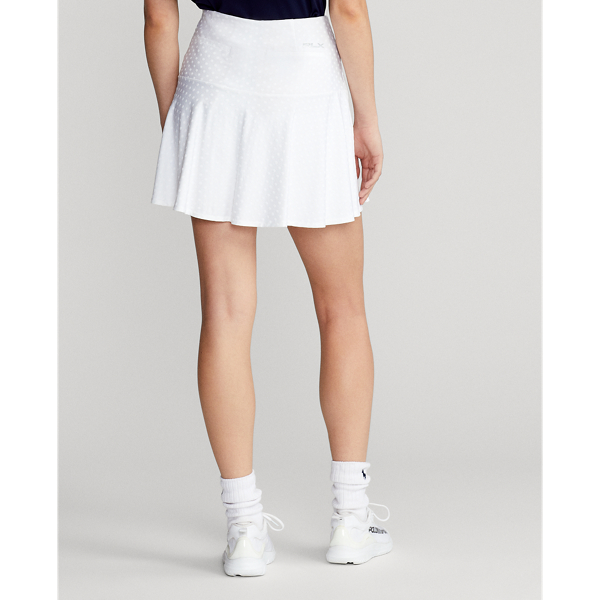 Jacquard Peplum Skort RLX em Ceramic White/Navy 4